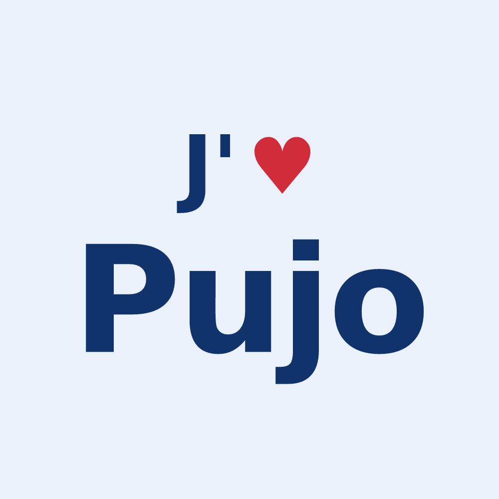 Sticker personnalisé Pujo — design J'aime Pujo