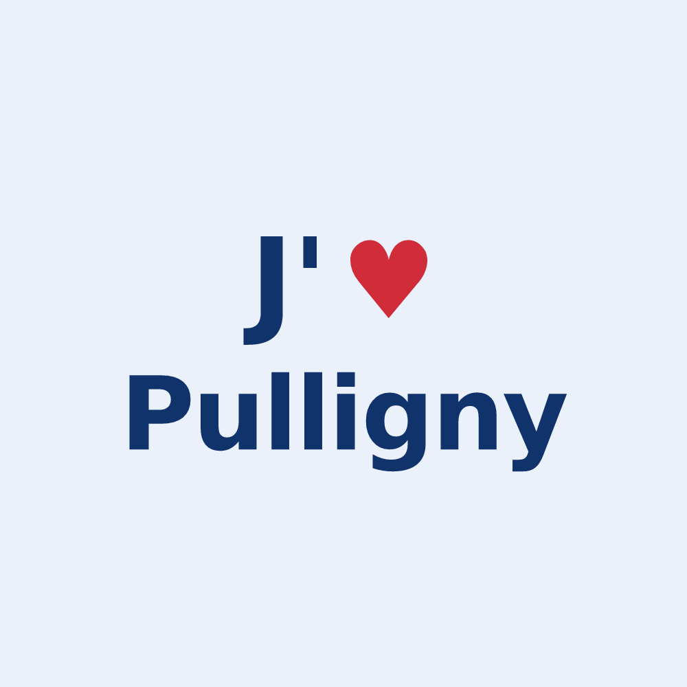 Sticker personnalisé Pulligny — design J'aime Pulligny