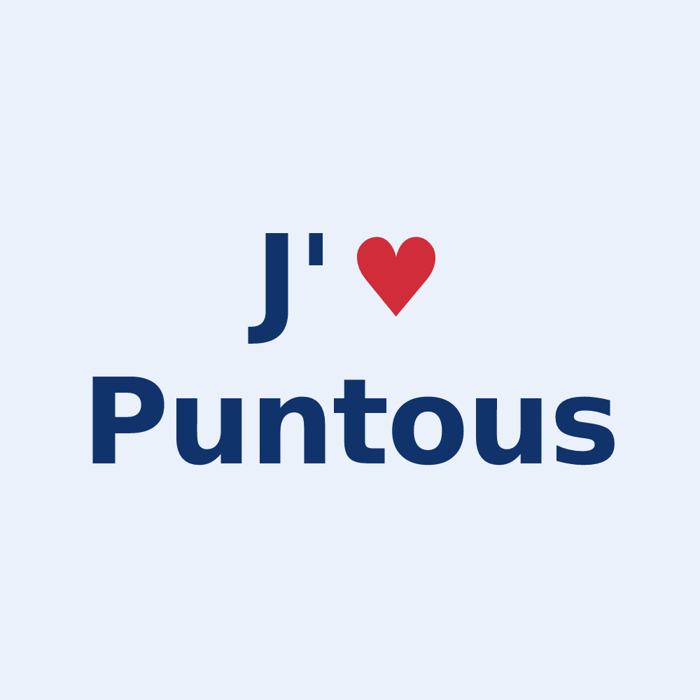 Sticker personnalisé Puntous — design « J'aime Puntous » imprimé sur le sticker