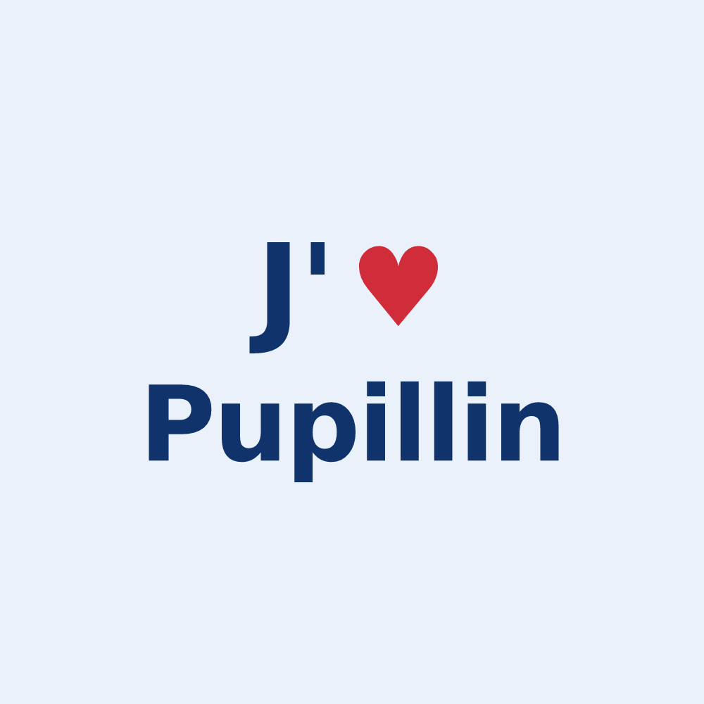 Sticker personnalisé Pupillin — design J'aime Pupillin