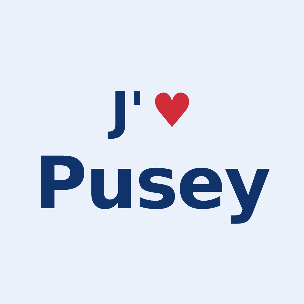 Sticker personnalisé Pusey — design J'aime Pusey