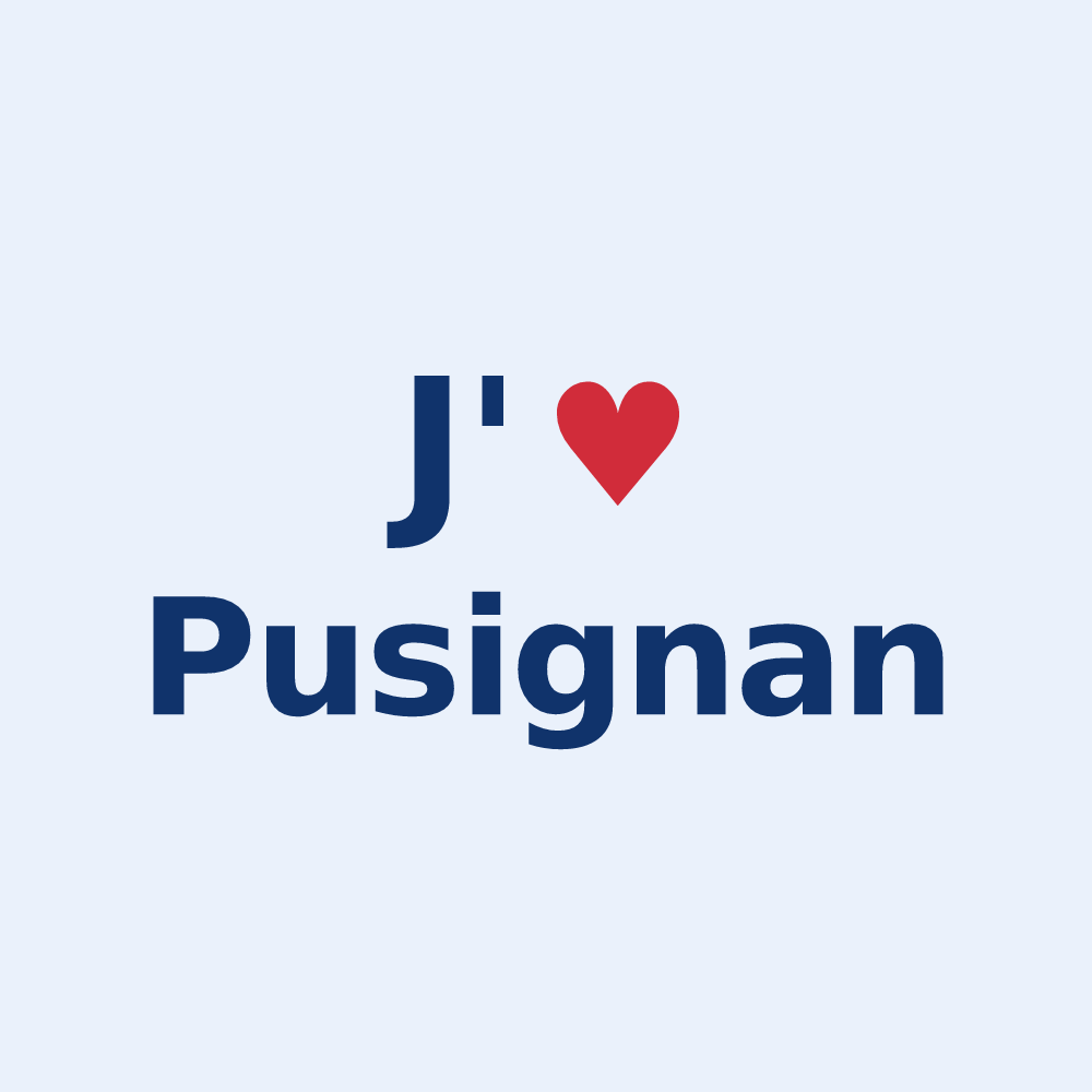 Sticker personnalisé Pusignan — design J'aime Pusignan