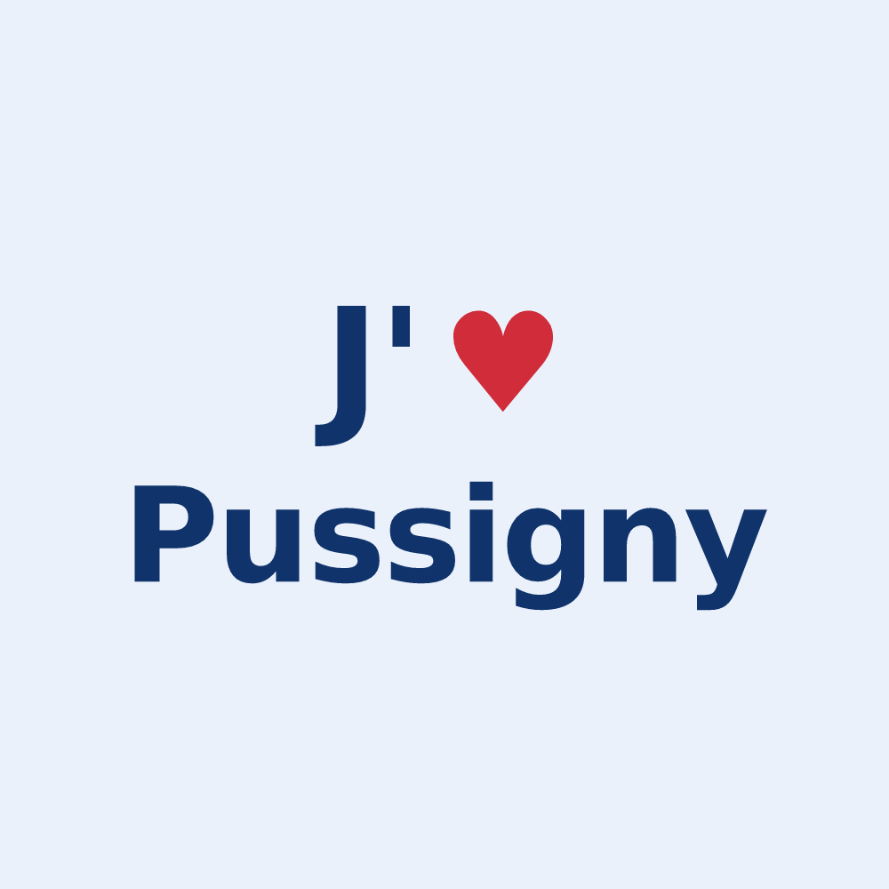 Sticker personnalisé Pussigny — design J'aime Pussigny
