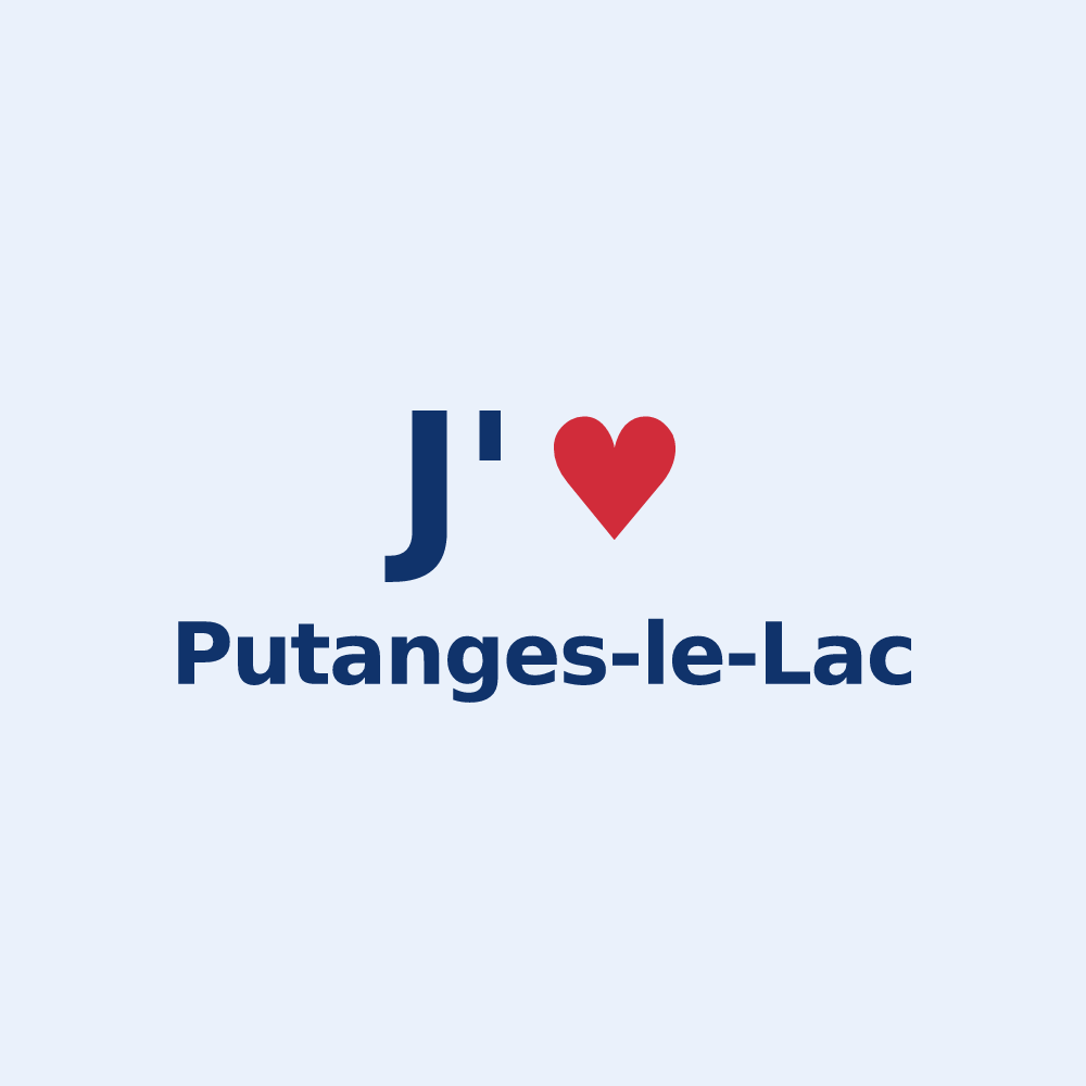 Sticker personnalisé Putanges-le-Lac — design J'aime Putanges-le-Lac