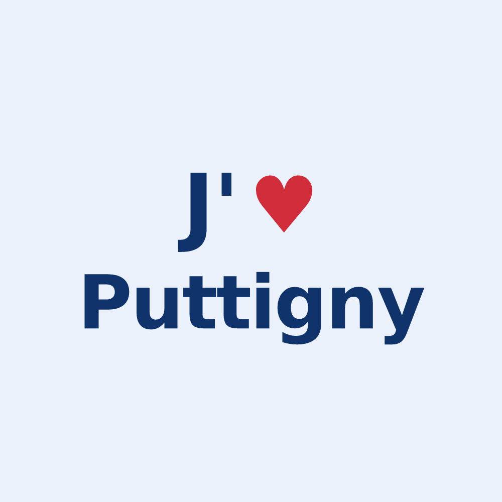 Sticker personnalisé Puttigny — design J'aime Puttigny