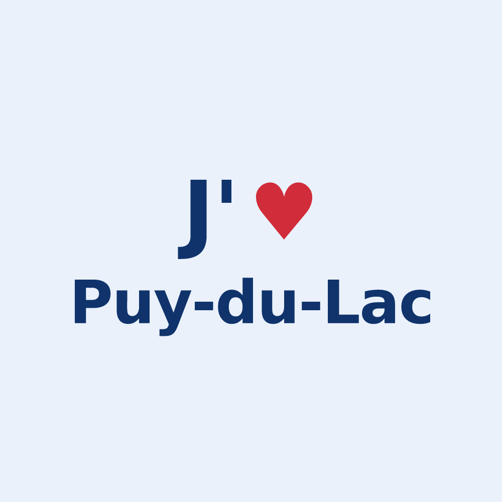 Sticker personnalisé Puy-du-Lac — design J'aime Puy-du-Lac