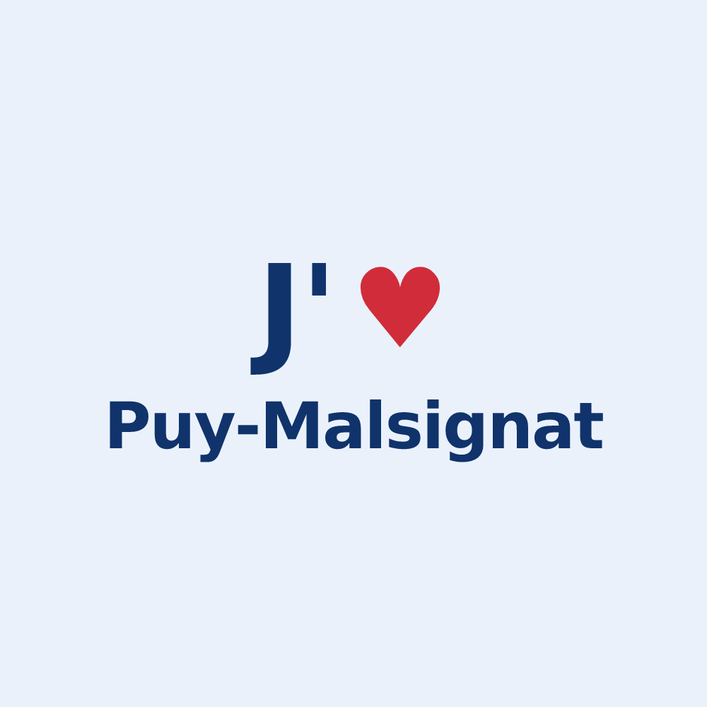 Sticker personnalisé Puy-Malsignat — design J'aime Puy-Malsignat