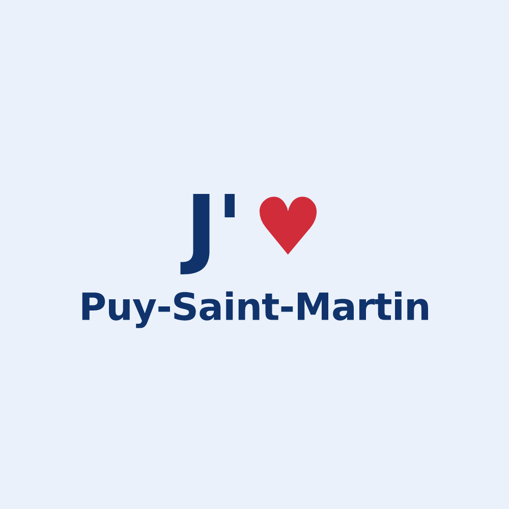 Sticker personnalisé Puy-Saint-Martin — design J'aime Puy-Saint-Martin