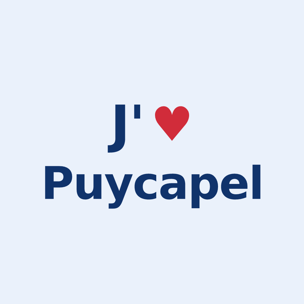 Sticker personnalisé Puycapel — design J'aime Puycapel
