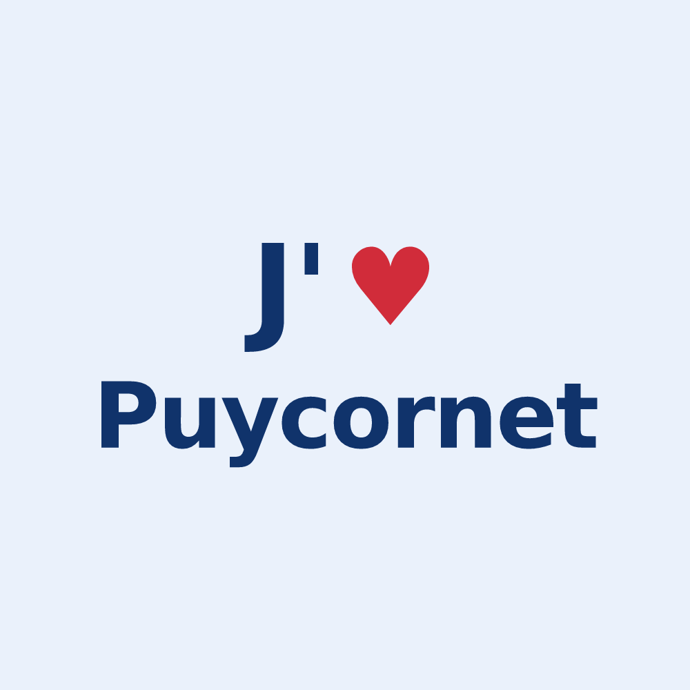 Sticker personnalisé Puycornet — design J'aime Puycornet