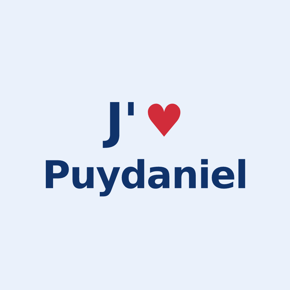 Sticker personnalisé Puydaniel — design J'aime Puydaniel