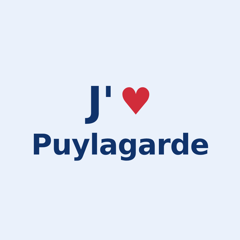 Sticker personnalisé Puylagarde — design J'aime Puylagarde