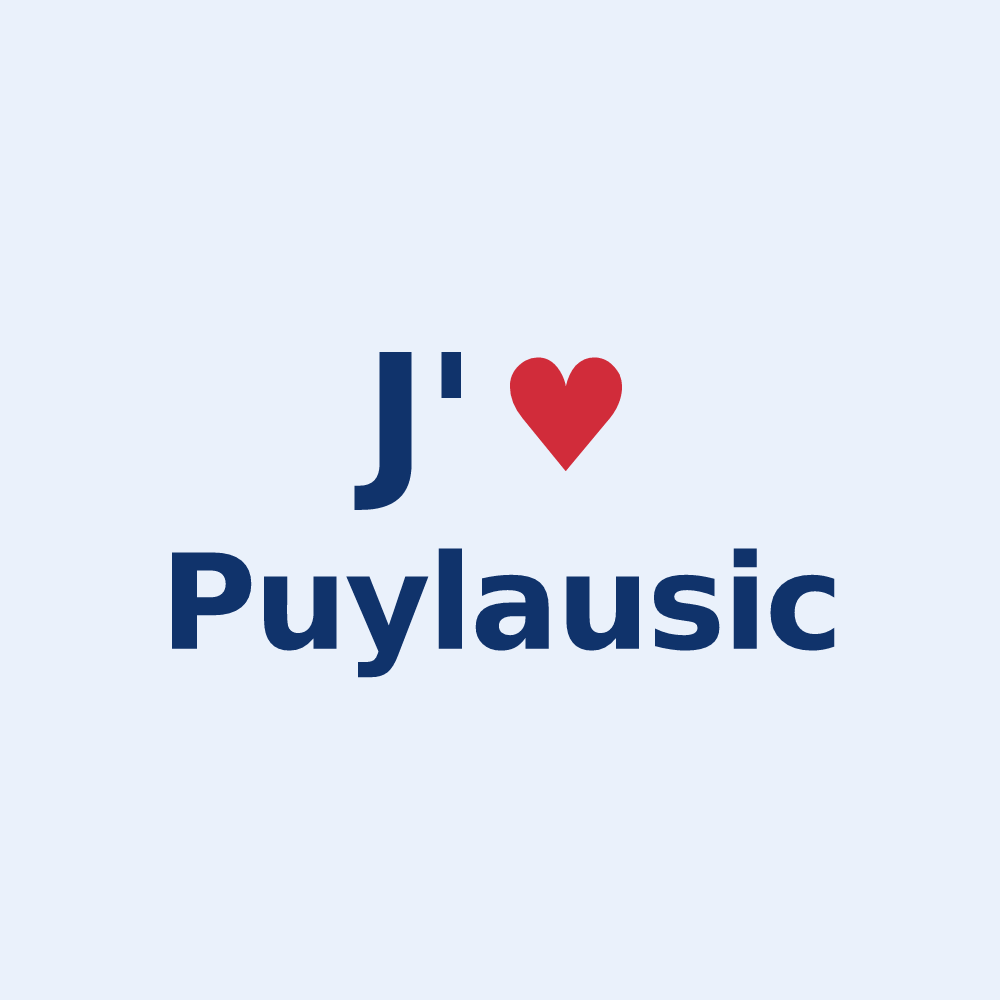 Sticker personnalisé Puylausic — design J'aime Puylausic