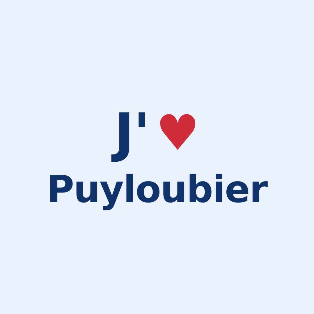 Sticker personnalisé Puyloubier — design « J'aime Puyloubier » imprimé sur le sticker