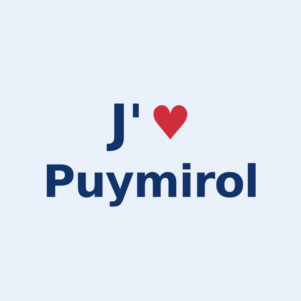 Sticker personnalisé Puymirol — design J'aime Puymirol