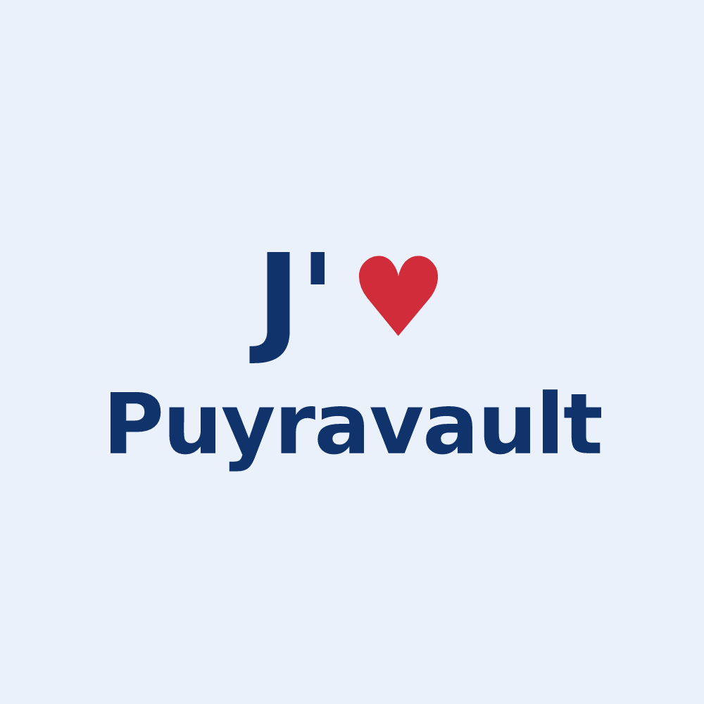 Sticker personnalisé Puyravault — design J'aime Puyravault