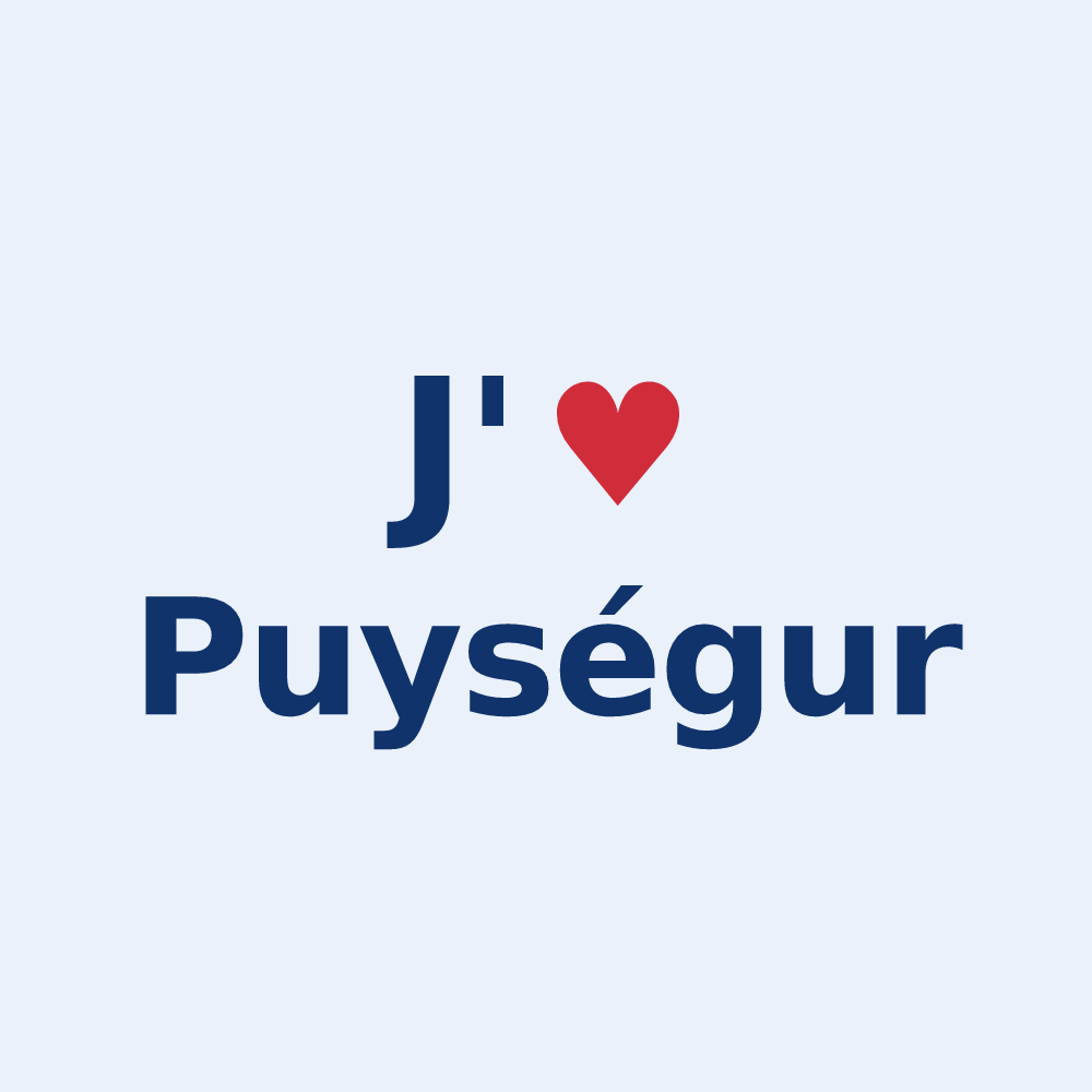 Sticker personnalisé Puységur — design J'aime Puységur