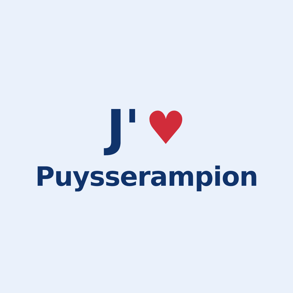 Sticker personnalisé Puysserampion — design J'aime Puysserampion