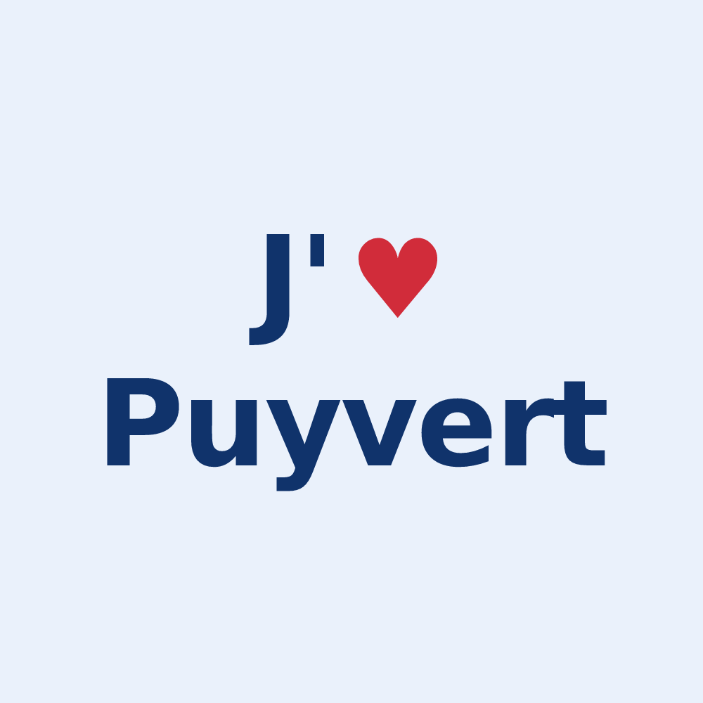 Sticker personnalisé Puyvert — design J'aime Puyvert