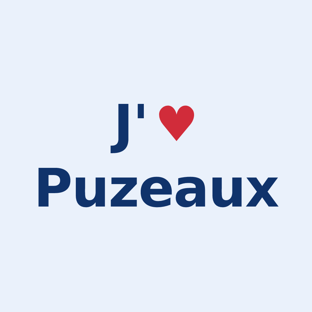 Sticker personnalisé Puzeaux — design J'aime Puzeaux