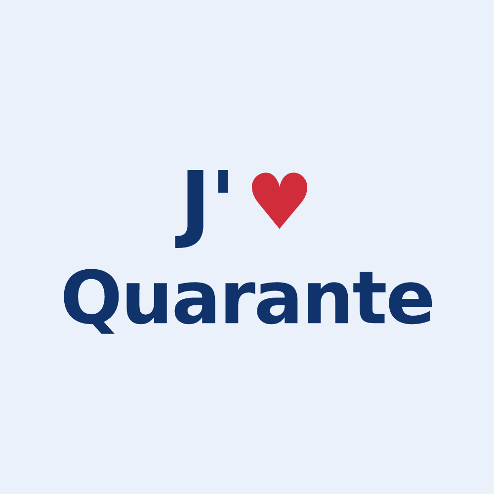 Sticker personnalisé Quarante — design J'aime Quarante