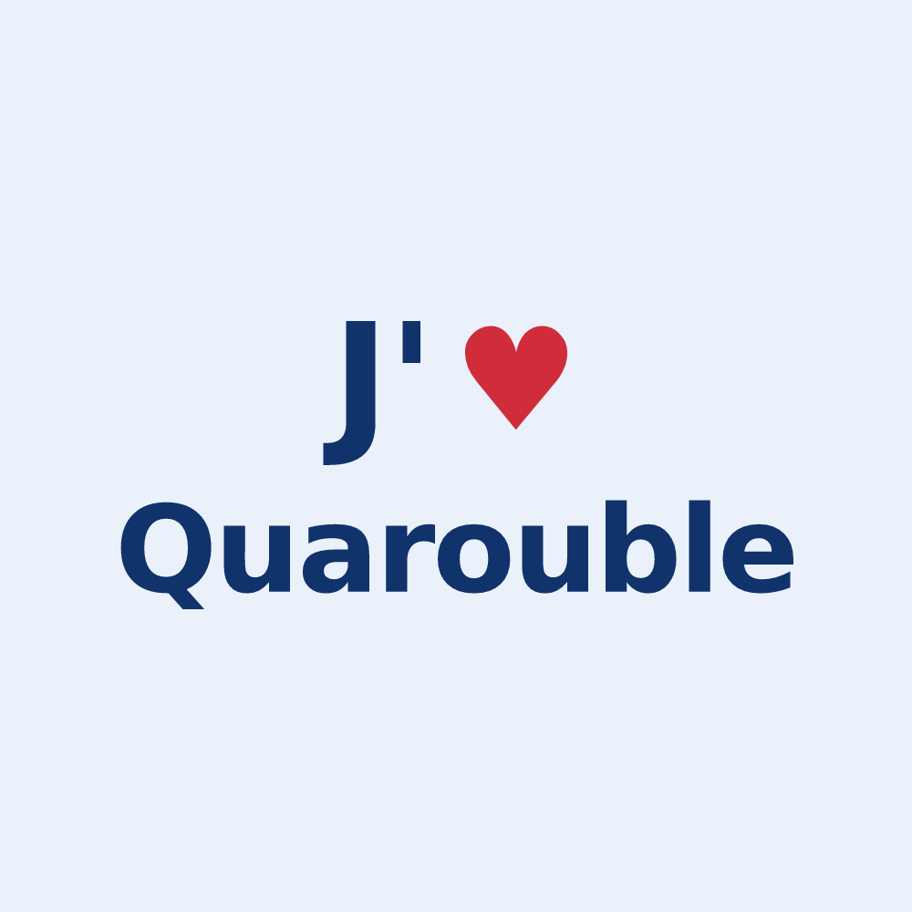 Sticker personnalisé Quarouble — design J'aime Quarouble