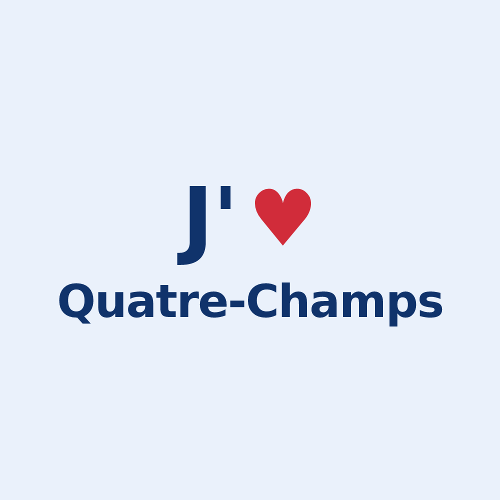 Sticker personnalisé Quatre-Champs — design J'aime Quatre-Champs