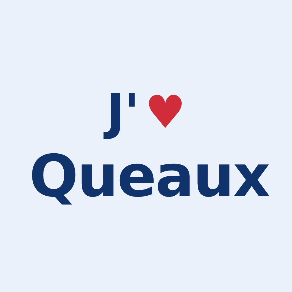 Sticker personnalisé Queaux — design J'aime Queaux