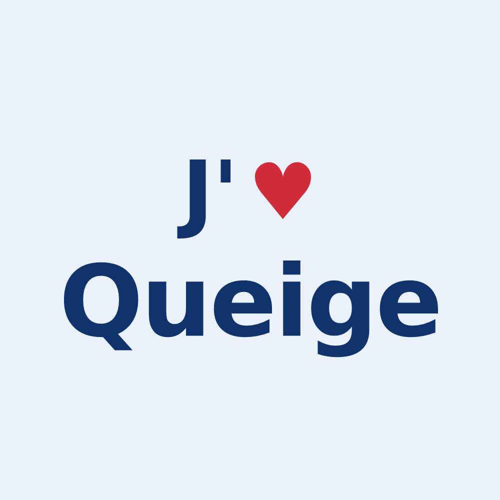 Sticker personnalisé Queige — design J'aime Queige