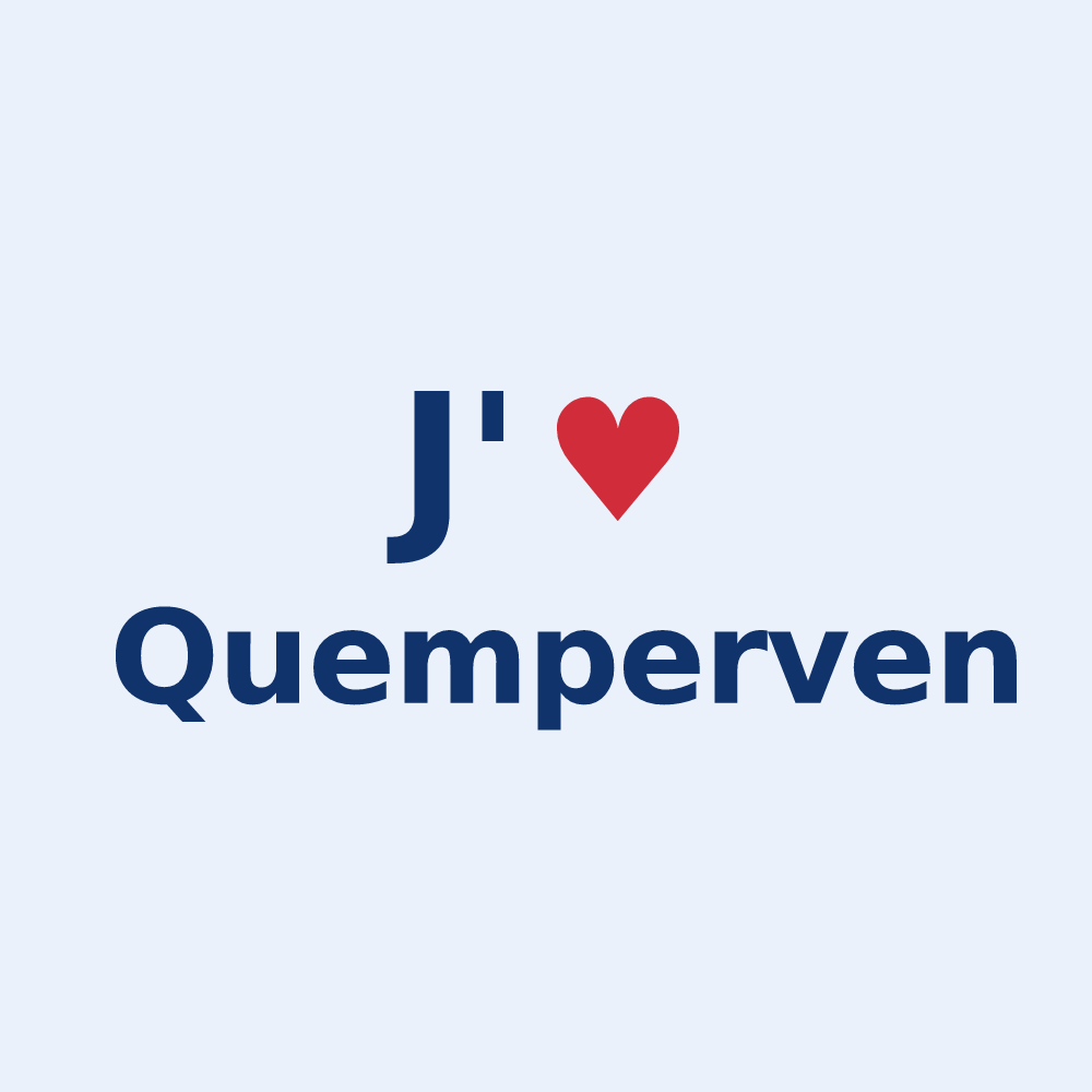 Sticker personnalisé Quemperven — design J'aime Quemperven