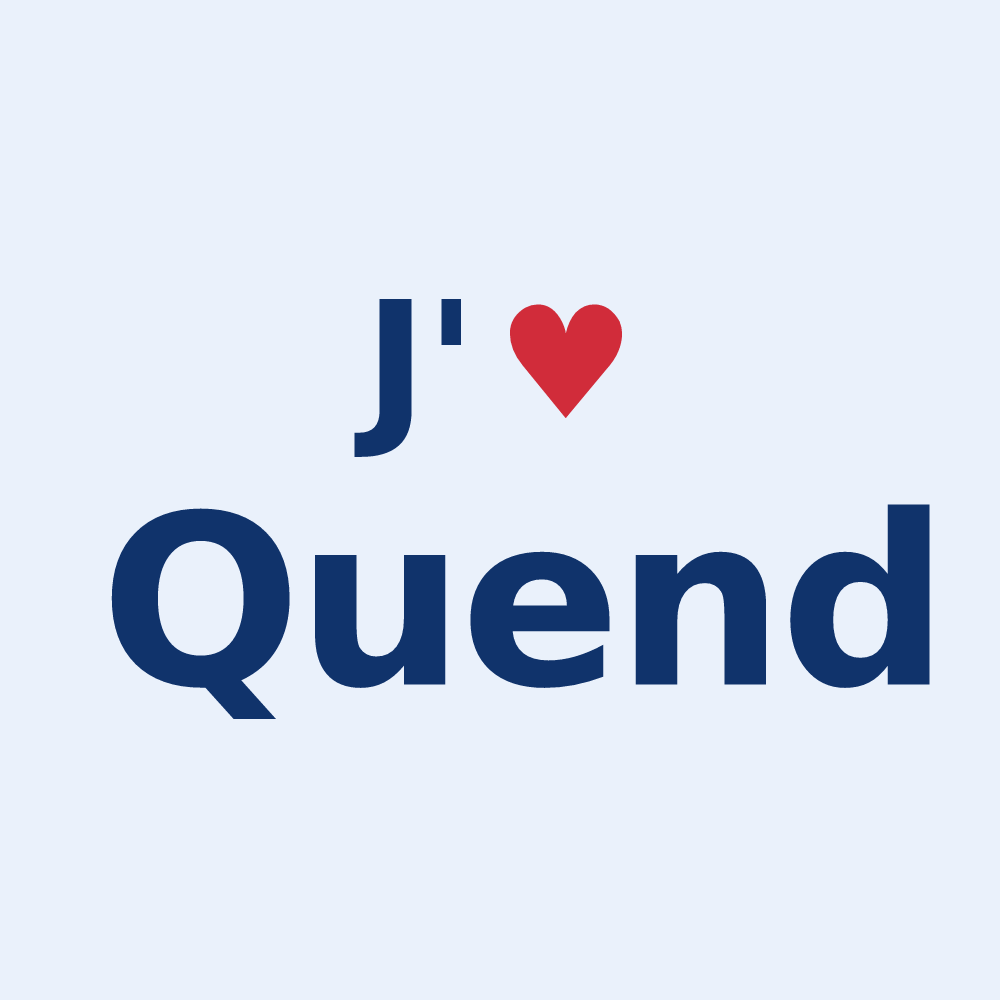 Sticker personnalisé Quend — design J'aime Quend