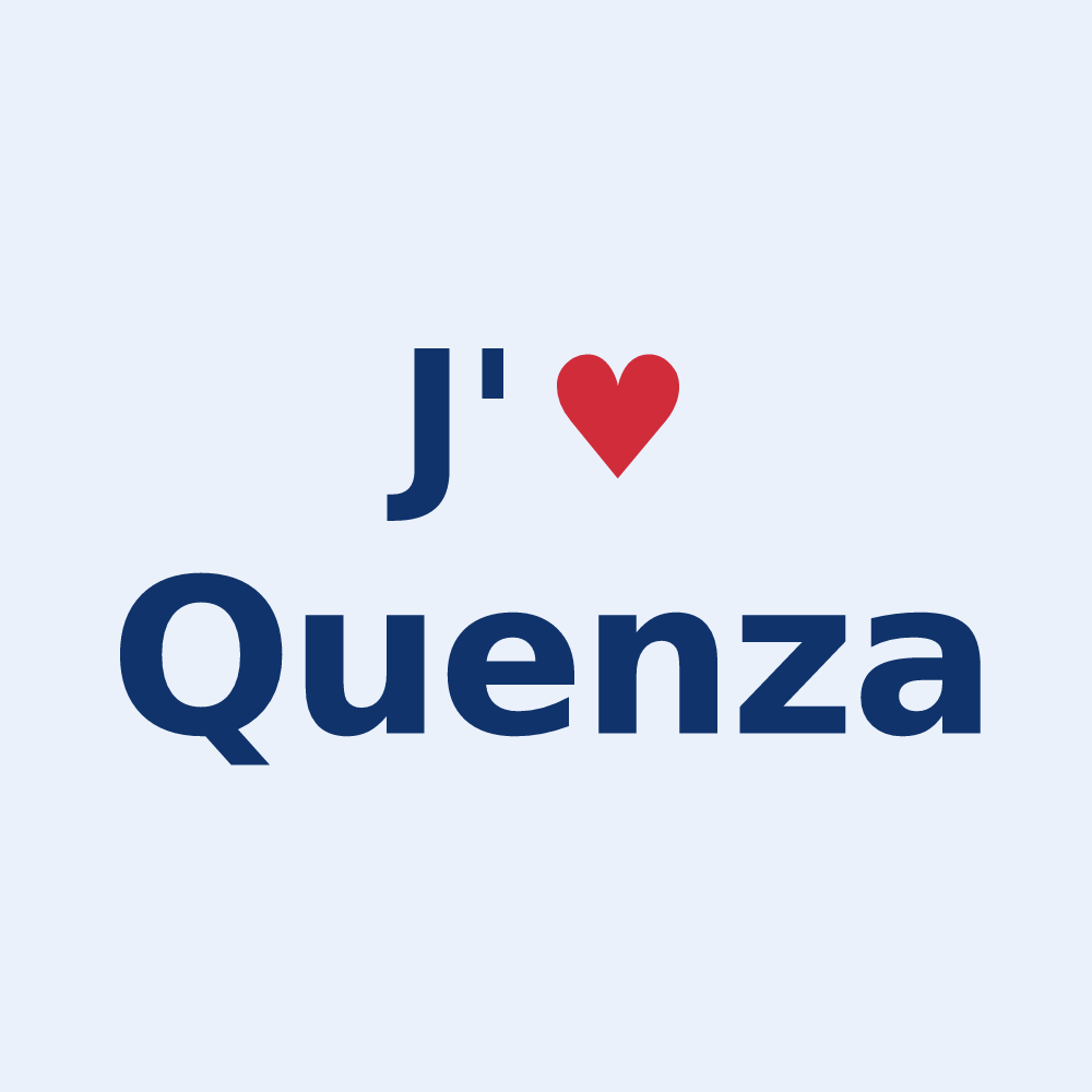 Sticker personnalisé Quenza — design J'aime Quenza