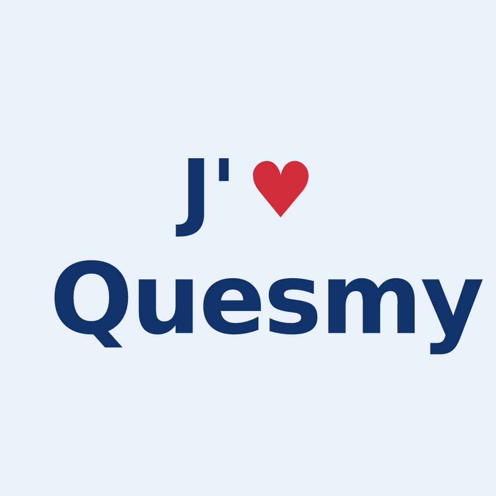Sticker personnalisé Quesmy — design J'aime Quesmy