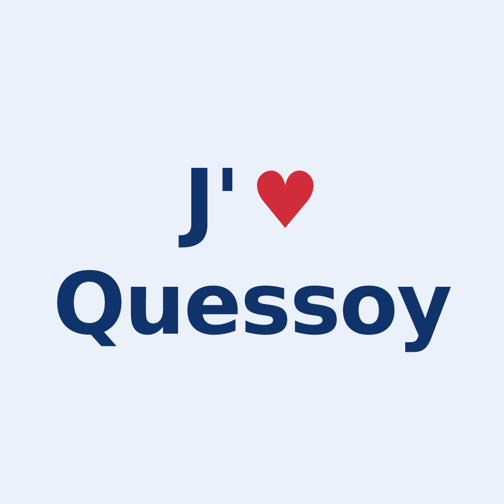 Sticker personnalisé Quessoy — design J'aime Quessoy