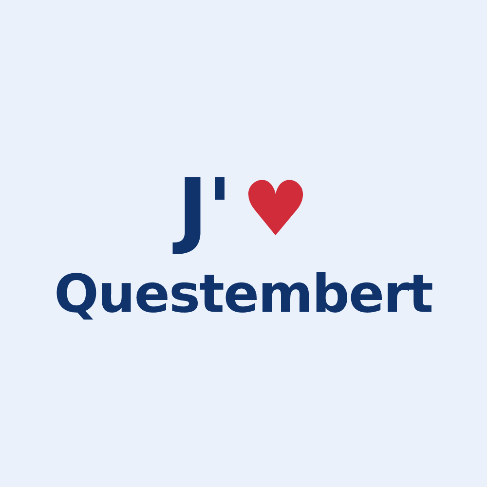 Sticker personnalisé Questembert — design J'aime Questembert