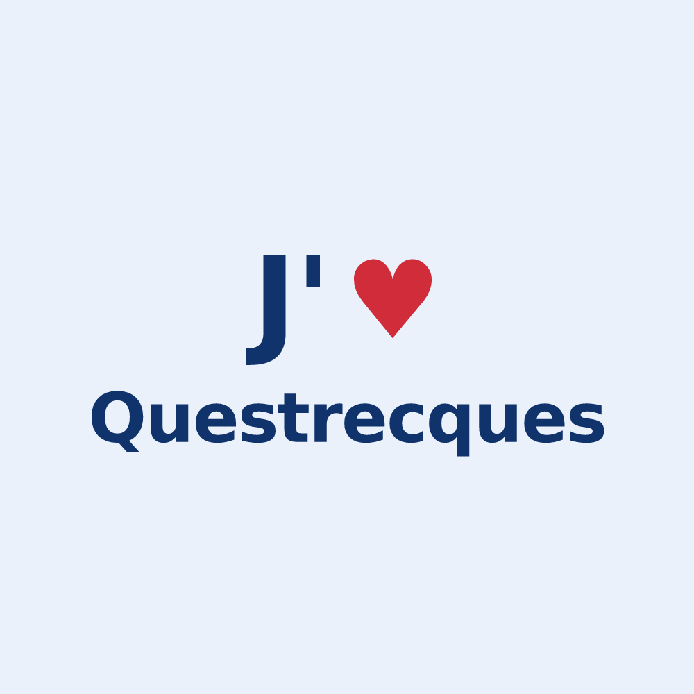 Sticker personnalisé Questrecques — design « J'aime Questrecques » imprimé sur le sticker