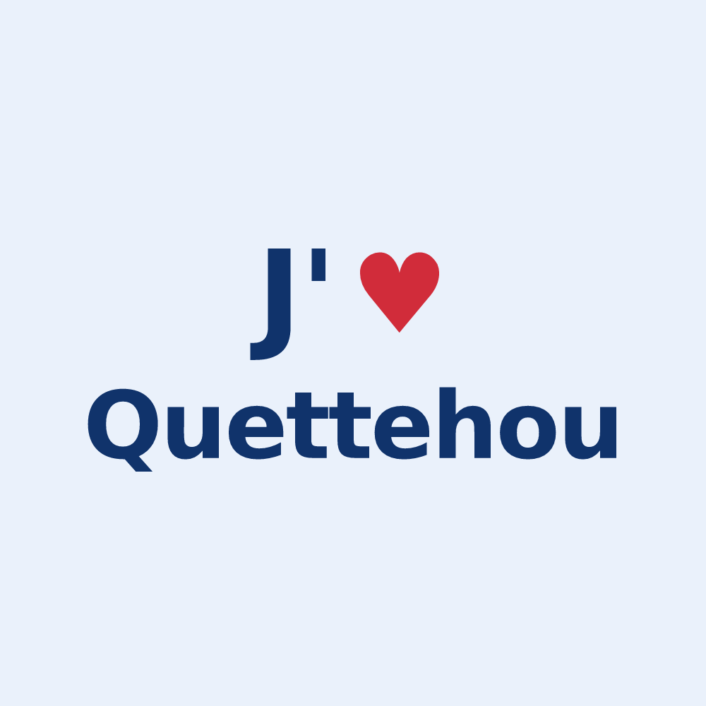 Sticker personnalisé Quettehou — design J'aime Quettehou