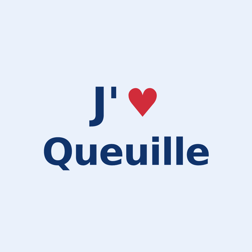 Sticker personnalisé Queuille — design J'aime Queuille