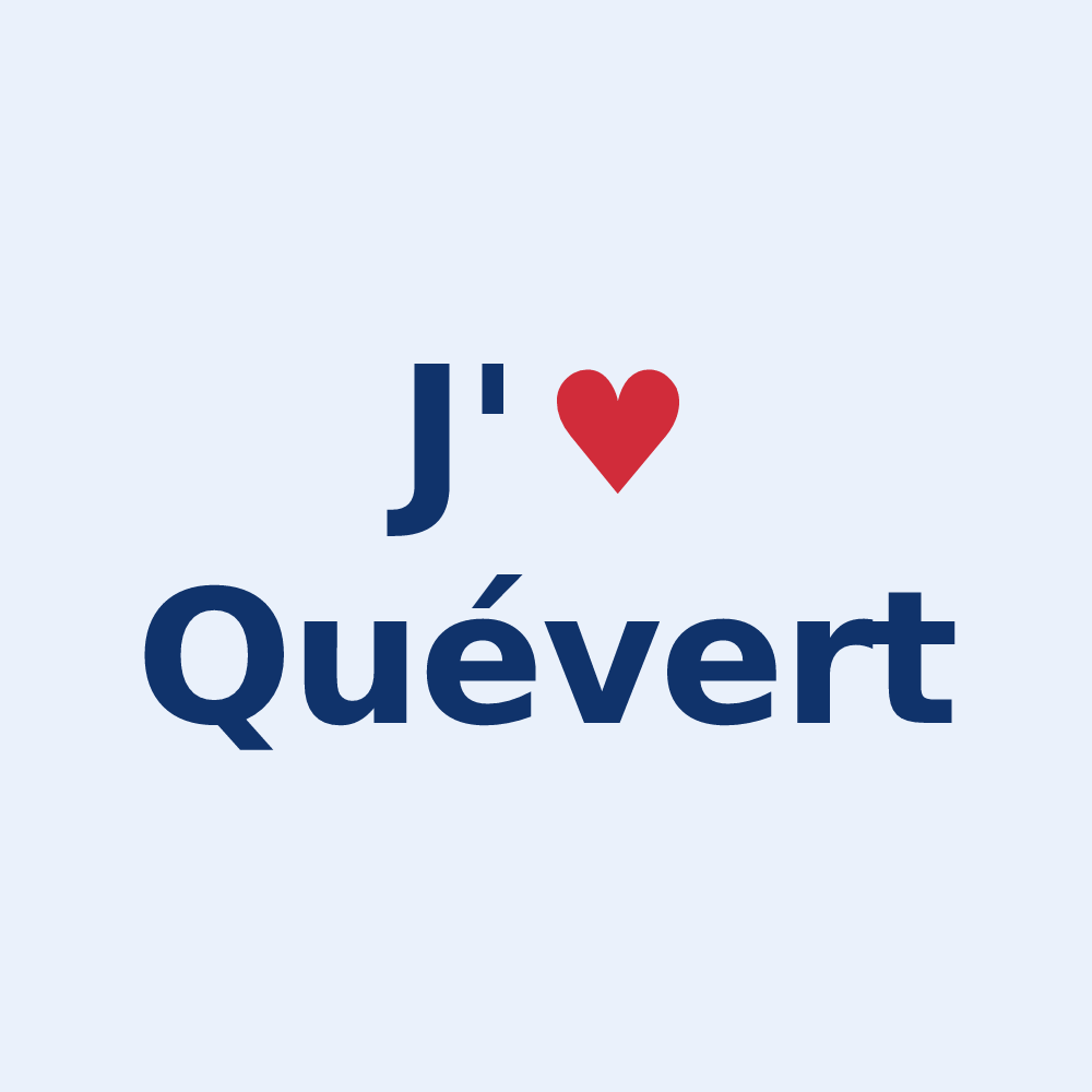 Sticker personnalisé Quévert — design J'aime Quévert