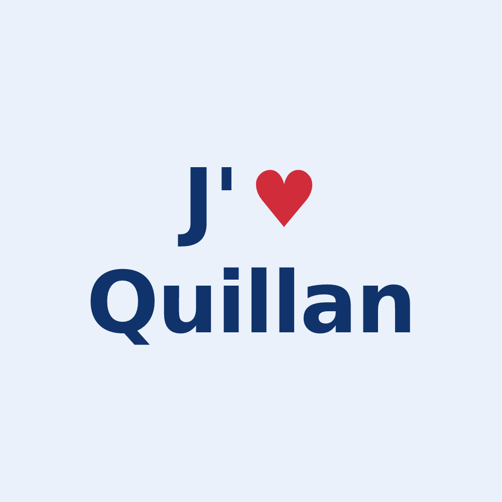 Sticker personnalisé Quillan — design J'aime Quillan