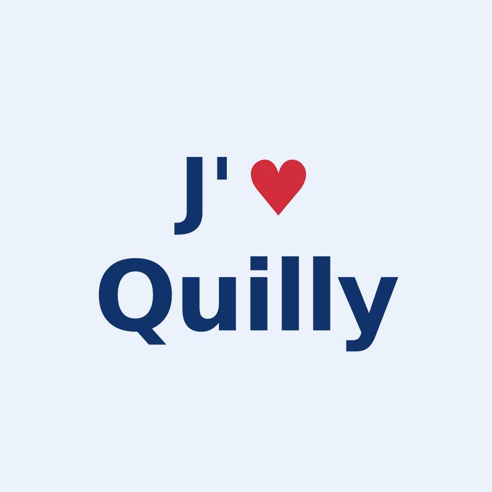 Sticker personnalisé Quilly — design J'aime Quilly