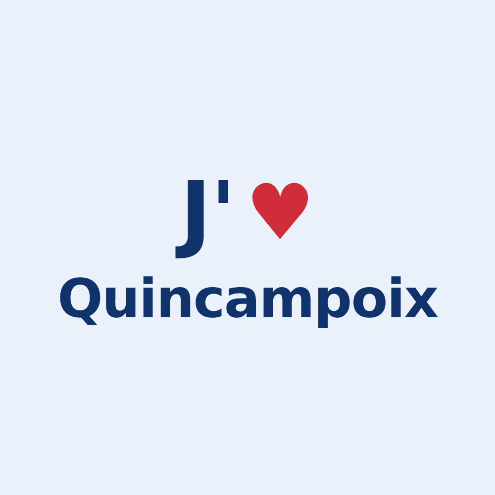 Sticker personnalisé Quincampoix — design J'aime Quincampoix