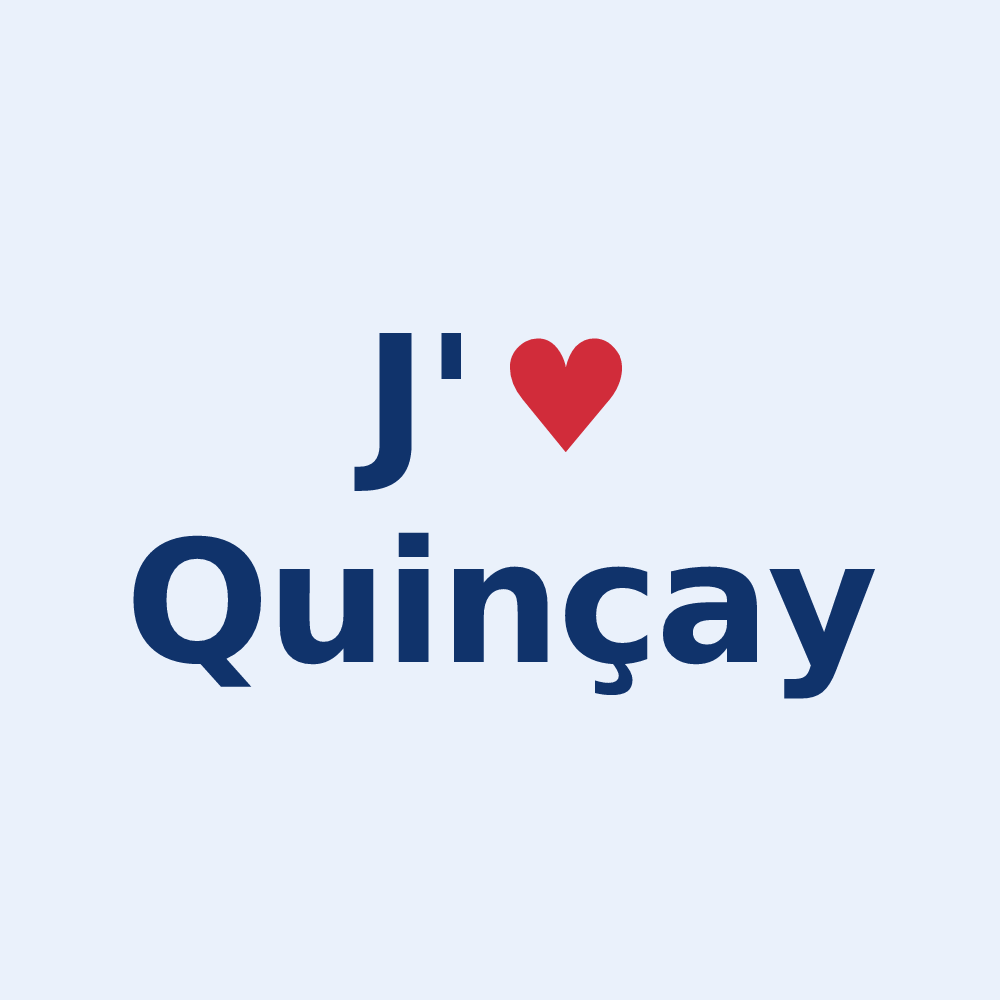 Sticker personnalisé Quinçay — design J'aime Quinçay
