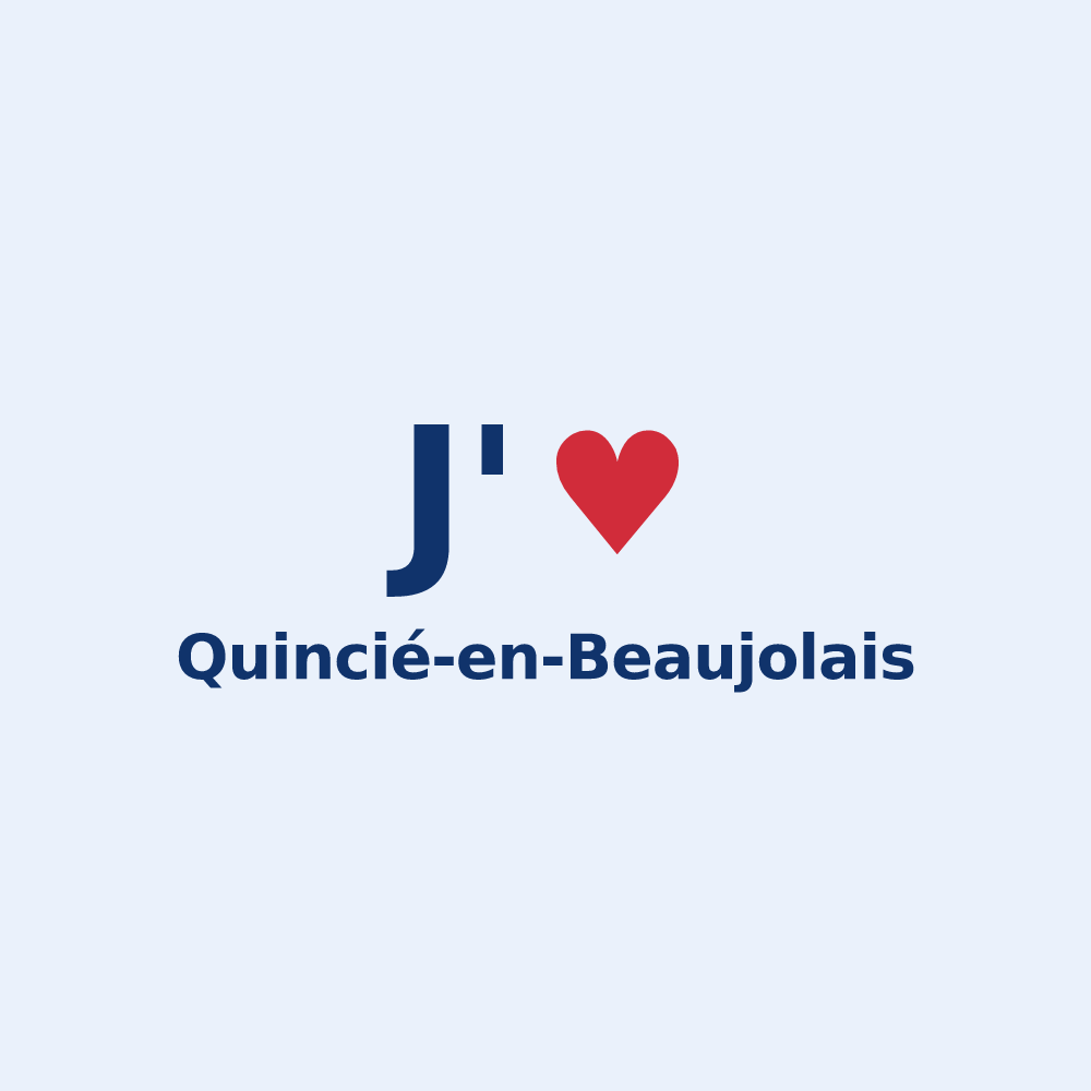 Sticker personnalisé Quincié-en-Beaujolais — design J'aime Quincié-en-Beaujolais
