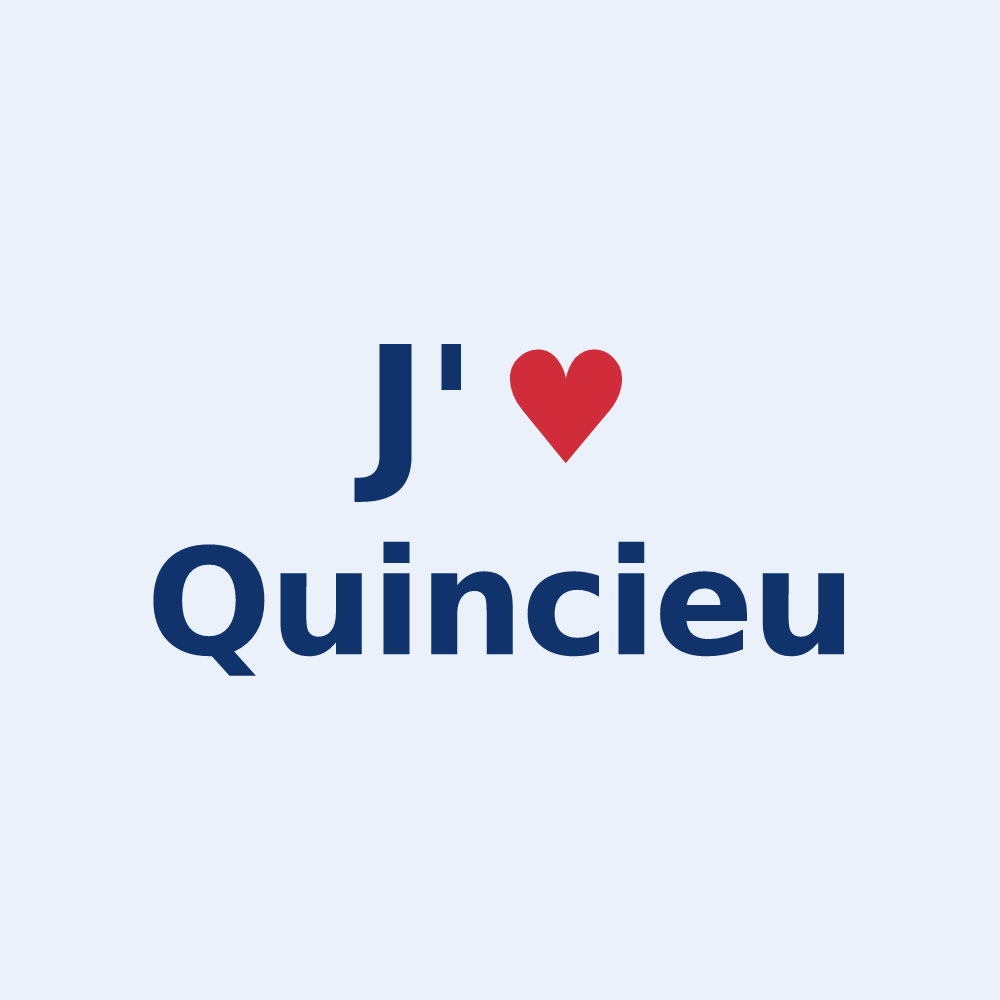 Sticker personnalisé Quincieu — design J'aime Quincieu