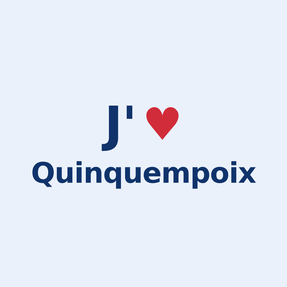 Sticker personnalisé Quinquempoix — design J'aime Quinquempoix