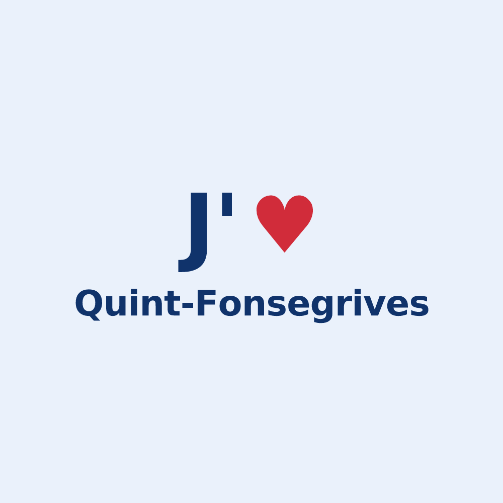 Sticker personnalisé Quint-Fonsegrives — design J'aime Quint-Fonsegrives