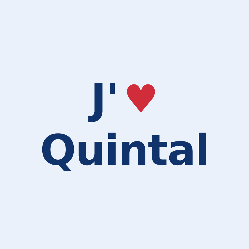 Sticker personnalisé Quintal — design J'aime Quintal