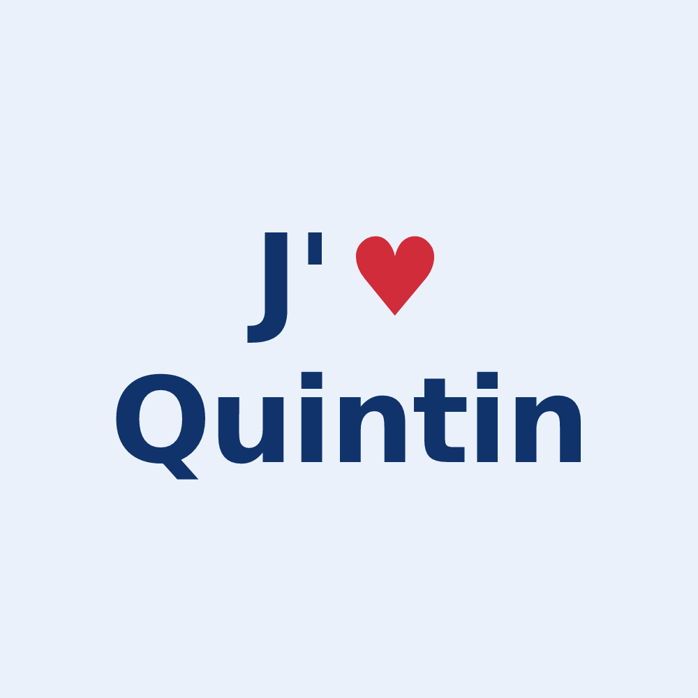 Sticker personnalisé Quintin — design J'aime Quintin