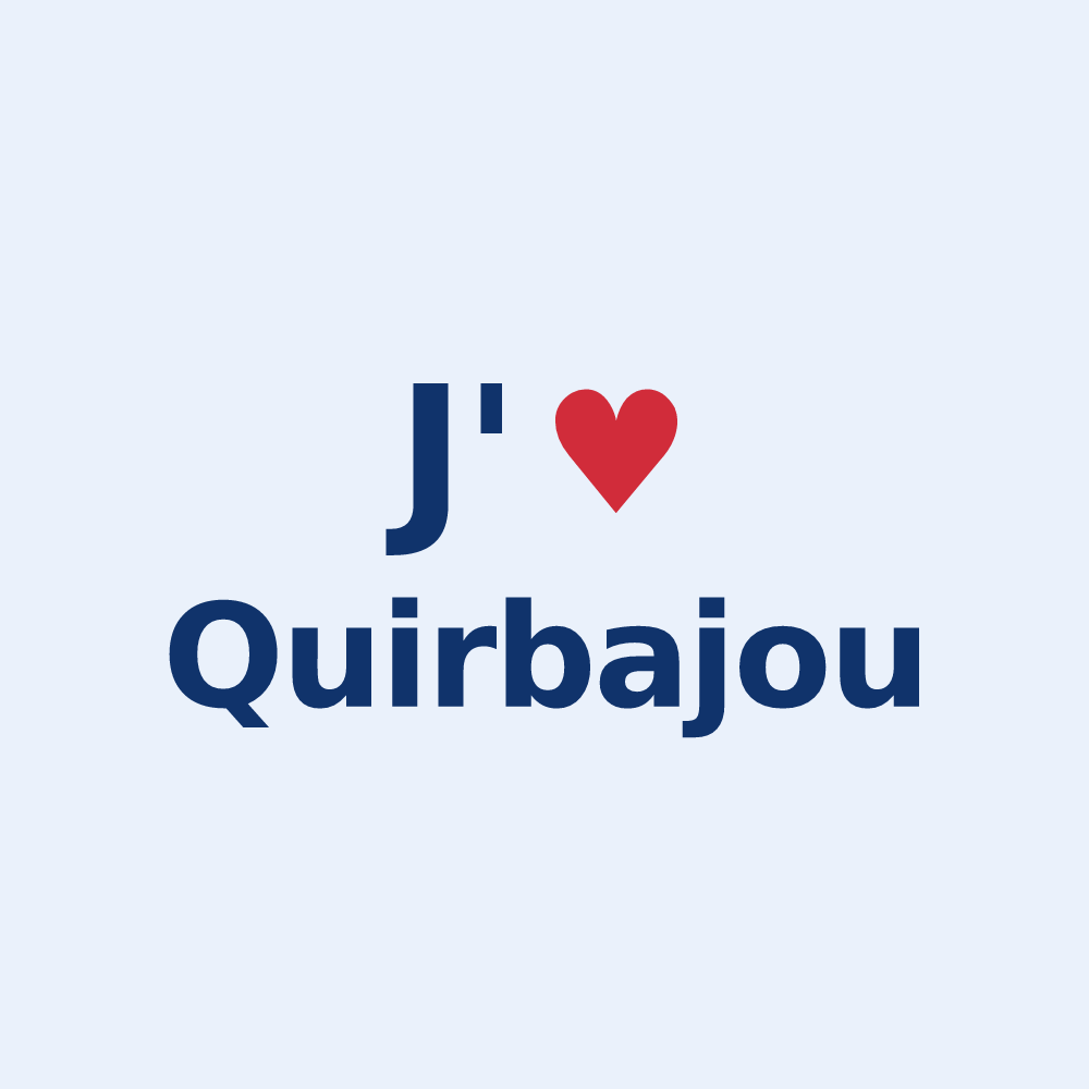Sticker personnalisé Quirbajou — design J'aime Quirbajou